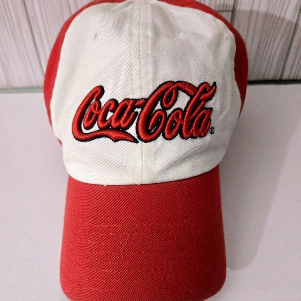 Coca-Cola Las Vegas Red White Embroidered Logo Baseball Cap Hat Mens Size Large